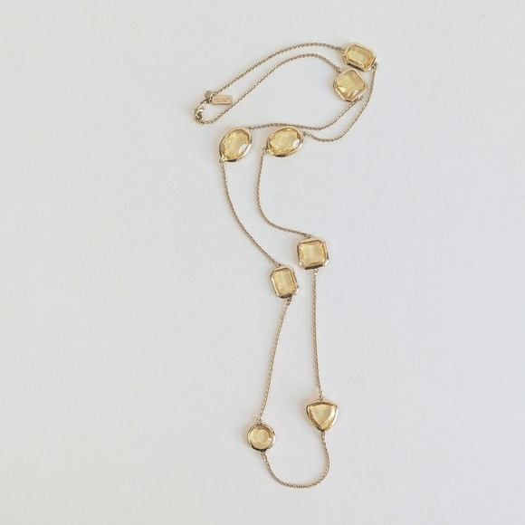 kate spade Jewelry - Kate Spade Vegas Jewels Long Necklace Citrine Yellow Gold Crystal Station